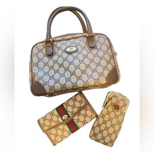 Authentic 3 pc GUCCI Genuine leather purse, wallet, small wallet Y2K Gucci VTG